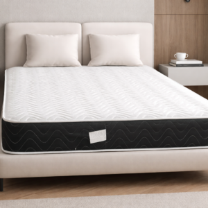 Black Pattern Medium Soft or Medium Firm Comfort, Breathable Hypoallergenic Cover, 3 Layer Support System, Durable & Supportive Sleep Mattress
